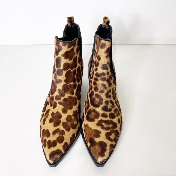 Marc Fisher Animal Print Calf Hair Pointed Toe Yale Chelsea Ankle Boot - Picture 6 of 8